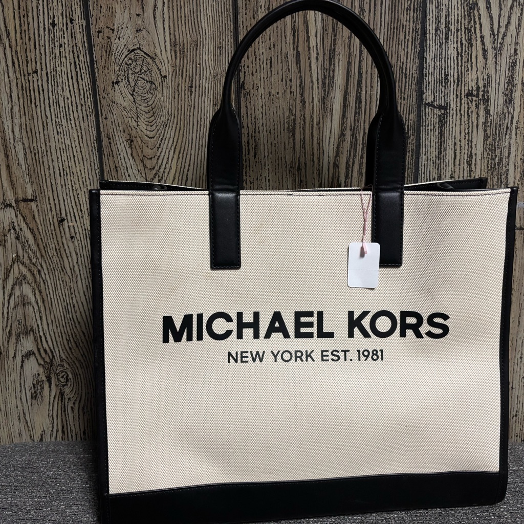 Michael Michael Kors Black And Cream Structured Tote